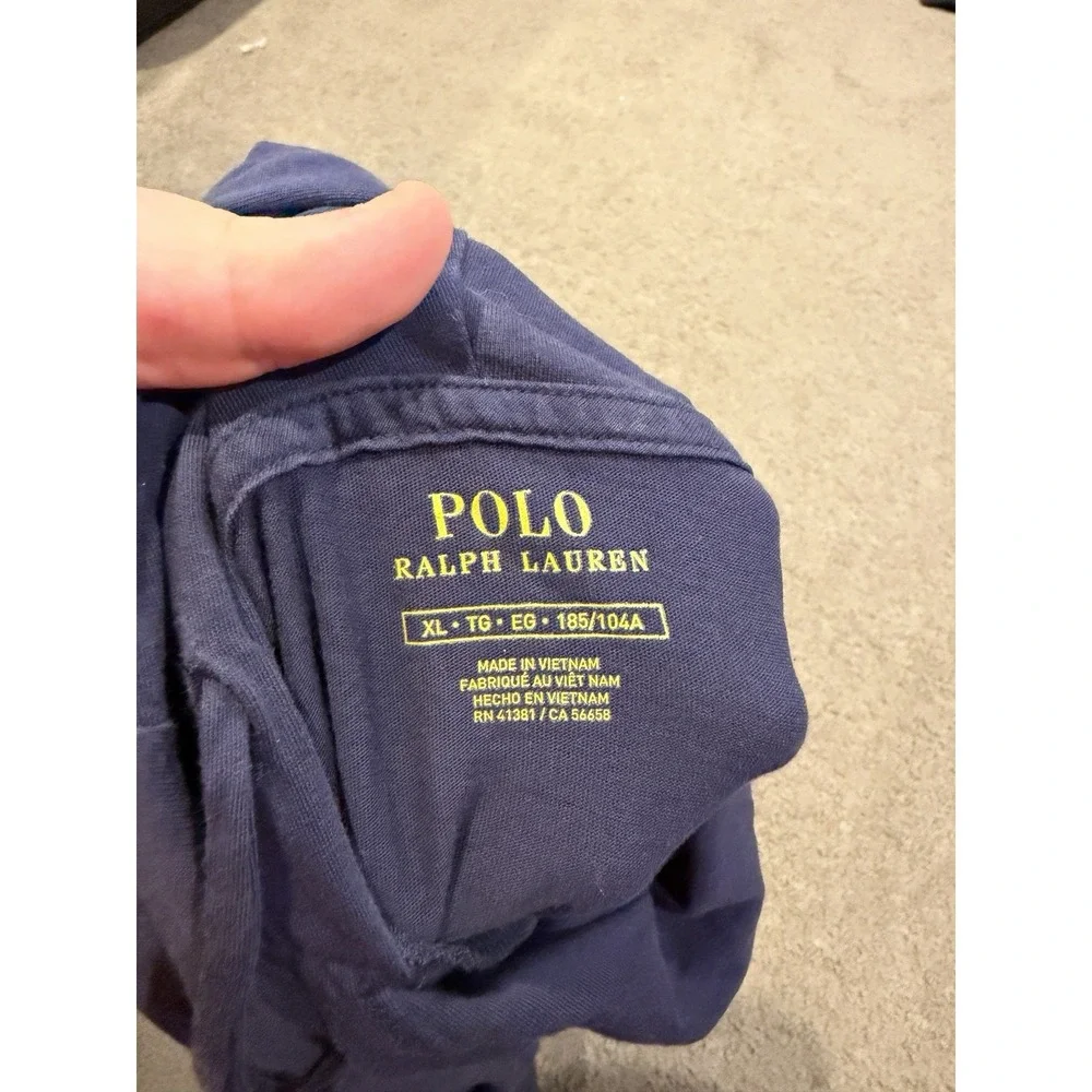 Polo Ralph Lauren Hoodie Mens XL Navy Long Sleeve‎ Red Pony Pullover Lightweight